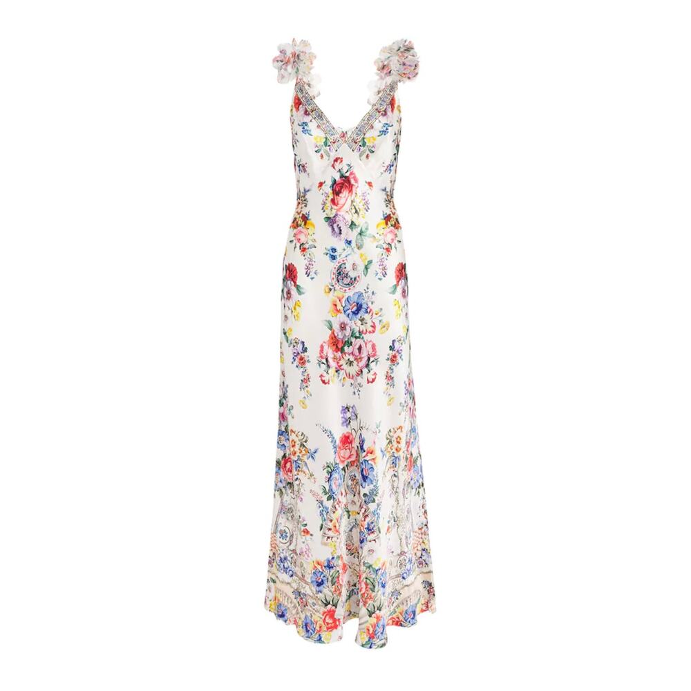 Camilla Silk Floral Print Maxi Dress